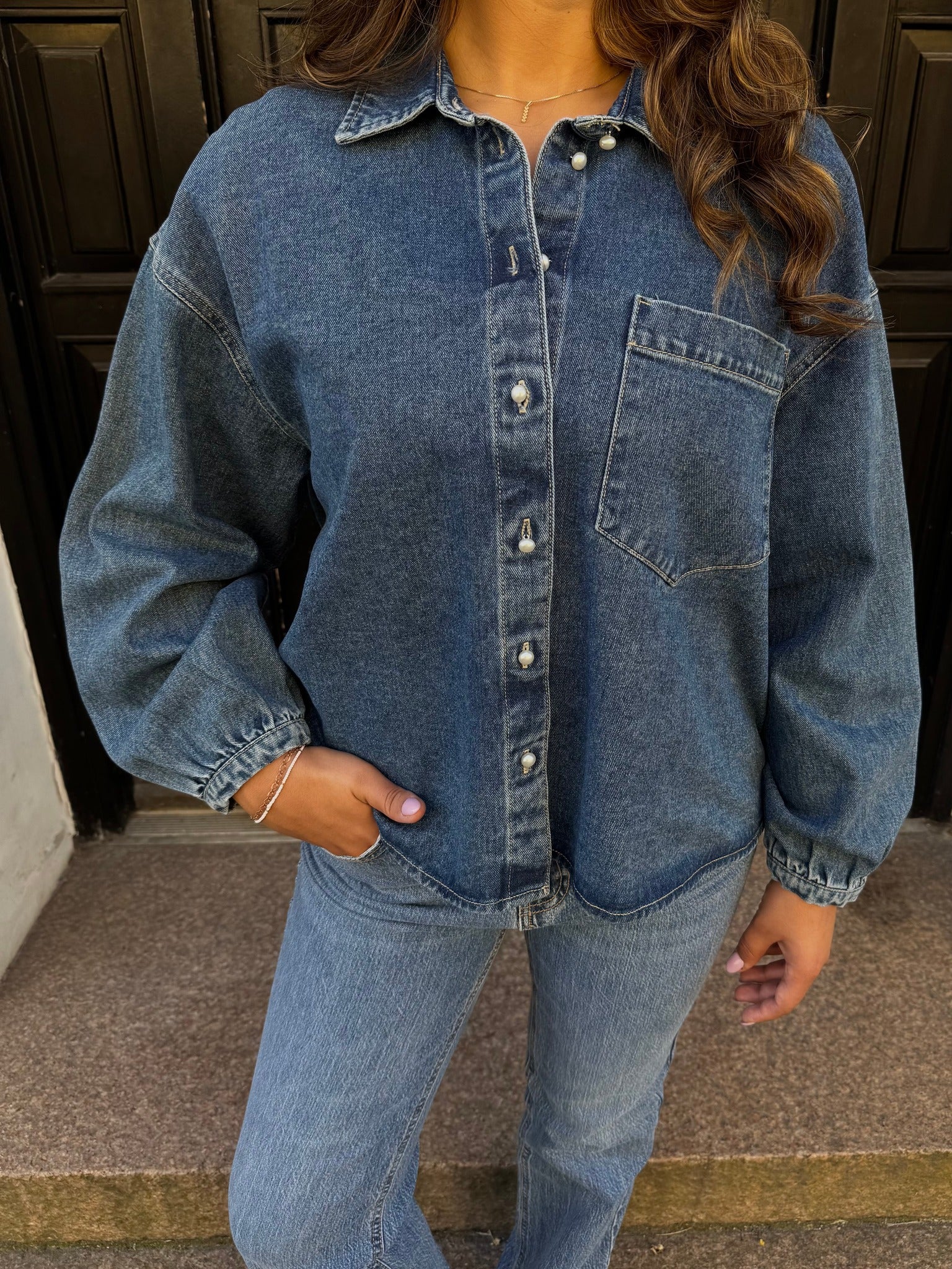 VMELORA Denim Shirt - Medium Blue Denim